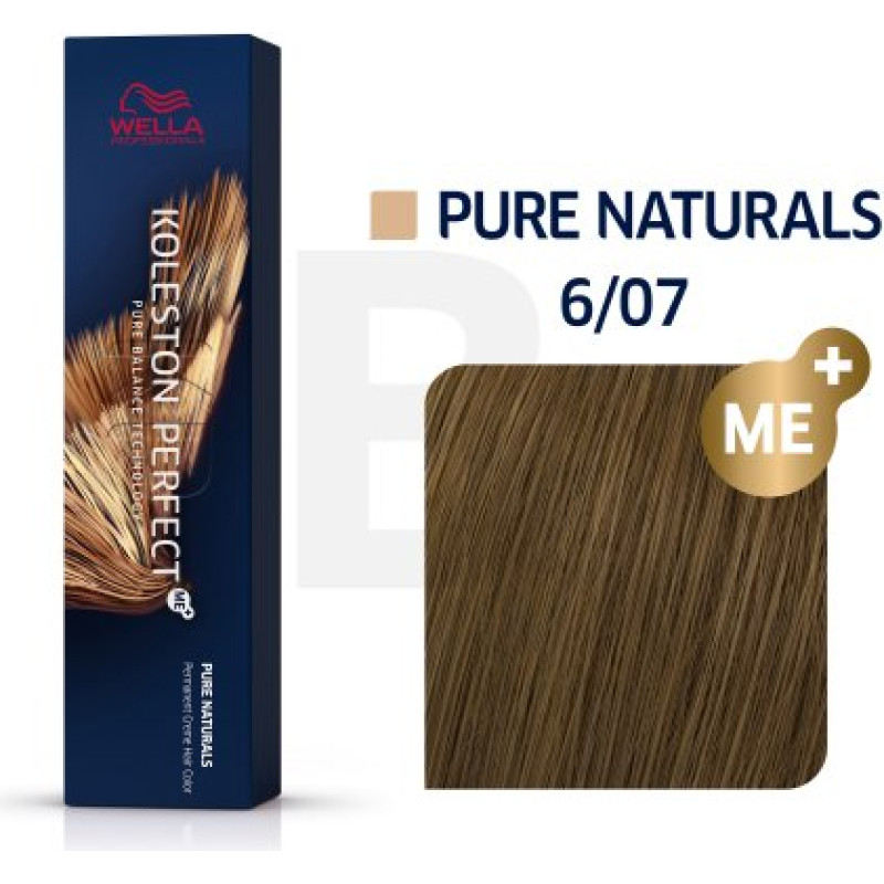 Wella Professionals Koleston Perfect Me+ Pure Naturals profesionāla permanentā matu krāsa 6|07 60 ml