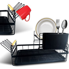 Retoo Divstāvu trauku žāvētājs ar paplāti 42 x 44 x 26,5 cm