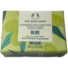 The Body Shop Olive Cleansing Face & Body Bar - Solid soap for face and body.