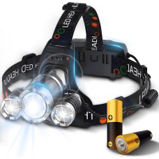 Retoo Ar baterijām darbināms lukturītis, 4 režīmi, 3 gaismas diodes