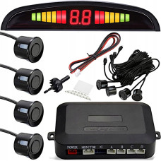 Retoo Atpakaļgaitas parkošanās sensori priekšā un aizmugurē, 4 LED LCD sensori