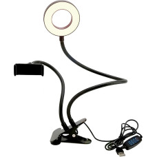 Retoo LED lampa ar klipsi selfiju telefona turētāju