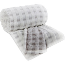 Sega 200x220 Cube gaiši smilšu pelēka - liela, silta flano sega pelēkā tonī gultai