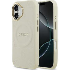 Case Guess Peony Hot Stamp MagSafe for iPhone 17 beige