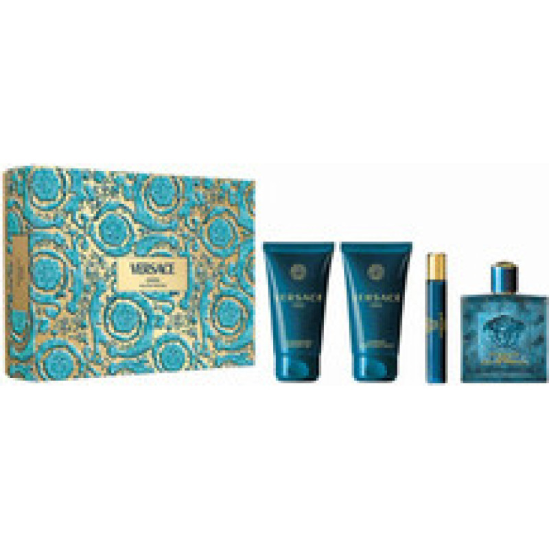 Versace Eros Gift Set EDP 100 ml, after shave balm 75 ml, shower gel 75 ml and miniature EDP 10 ml