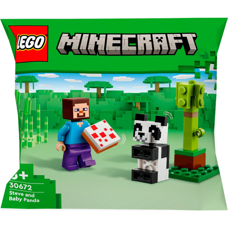 Lego Steve and Baby Panda 30672
