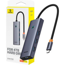 Hub 5in1 Baseus UltraJoy 5-Port (4xUSB 3.0,  PD) grey