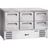 Arktic Aukstuma galds ar 6 atvilktnēm GN 1/1 368 l 304 P 1365x700x855 mm