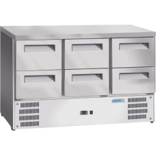 Arktic Aukstuma galds ar 6 atvilktnēm GN 1/1 368 l 304 P 1365x700x855 mm