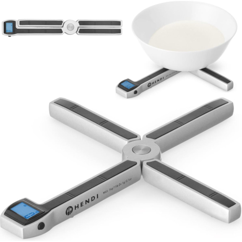 Hendi Salokāms virtuves svari ēdinā&scaron;anas vajadzībām līdz 5 kg LCD