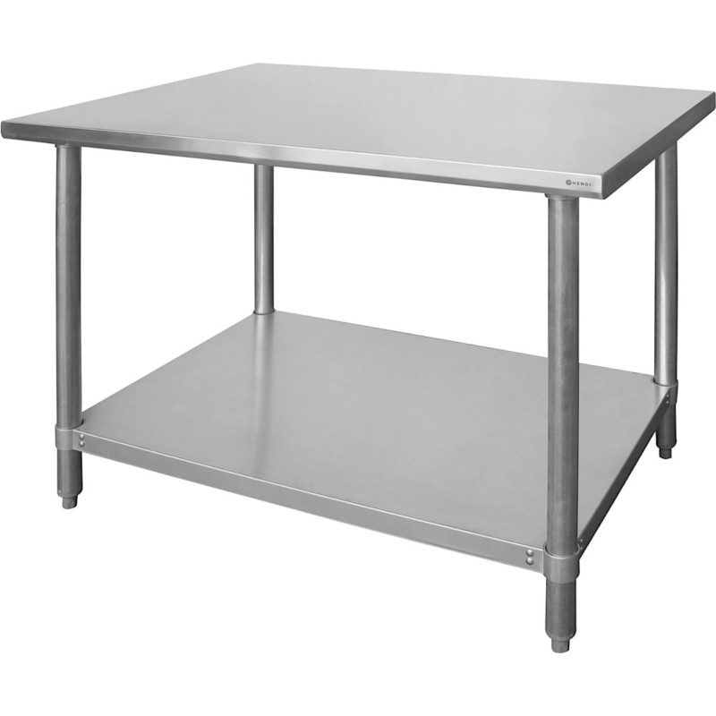 Hendi Budget Line pieskrūvējams centrālais galds ar plauktu - 100x60x85 cm