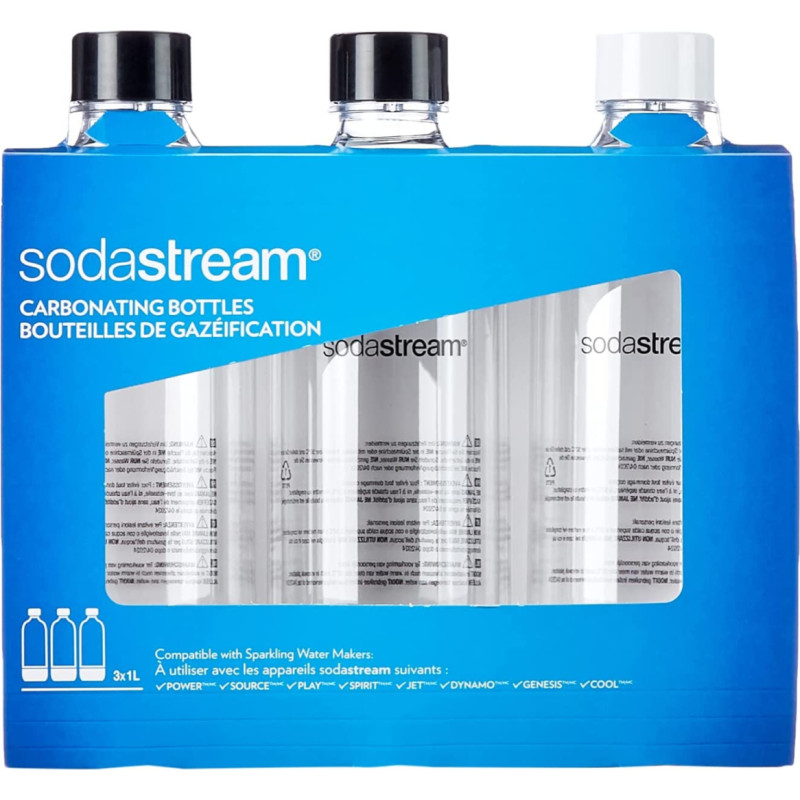 Sodastream PET pudele universāla (3 pudeles, 1L, melna) (2260525)