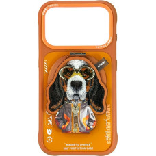 Nimmy Etui Nimmy Cool&Cute 2.0 Dog do iPhone    17 Pro Max z magnetyczną zawieszką pomarańczowy