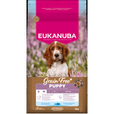 Eukanuba Sausa barība kucēniem - Eukanuba Puppy&Junior, Small&Medium, GRAIN FREE OCEAN FISH 3 kg