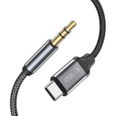 Tech-Protect Audio kabelis USB-C - mini ligzda 3,5 mm 1 m - melns