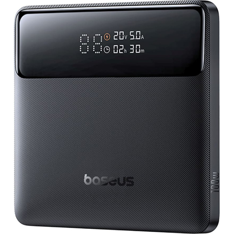 Baseus Blade H1 20000mAh USB-A USB-C 100W displeja pārnēsājamais akumulators - melns