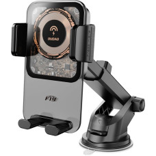 Dudao Automa&scaron;īnas turētājs ar skavu un 15 W induktīvo lādētāju - melns