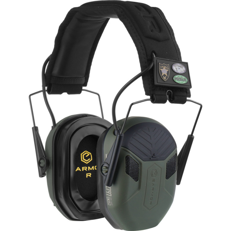 Earmor - Aktīvie dzirdes aizsargi M300X - Lapu zaļi - M300X-FG