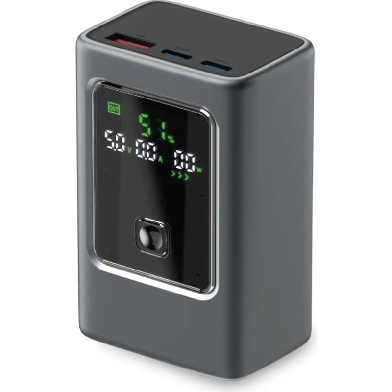 SBS Powerbank ar 10000mAh PD 35W LCD displeju - pelēks