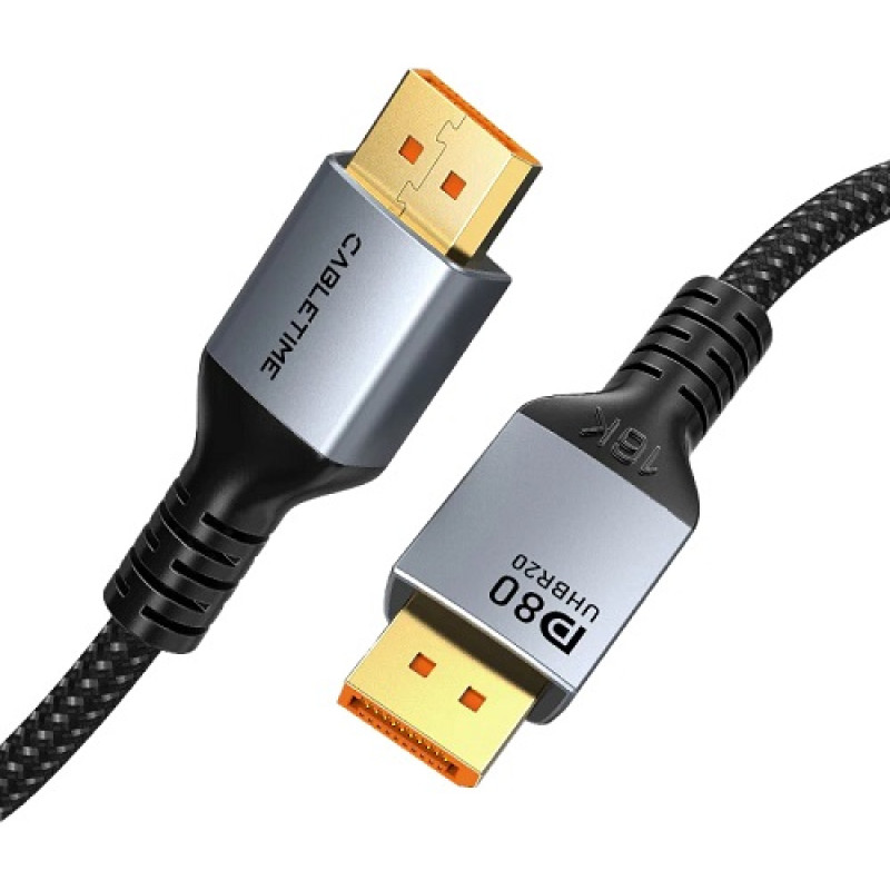 Cabletime Augstākās kvalitātes kabelis DisPlay Port - DisPlay Port, 16K, 2m, 2.1 versija.