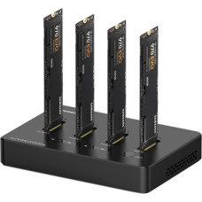 Extradigital SSD 4 ligzdu dokstacija M.2 NVME, USB-A, USB-C