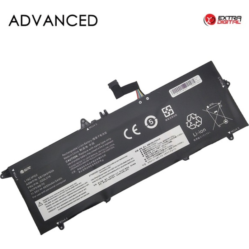 Extradigital Klēpjdatora akumulators LENOVO L18C3PD2, 4650mAh, Extra Digital Advanced