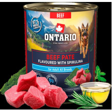 Ontario Konservi suņiem - Ontario Adult Beef Pate with Spirulina Flavor 800g