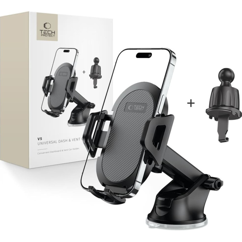 Tech-Protect Automa&scaron;īnas tālruņa turētājs kabīnes gaisa atverei V5 - melns