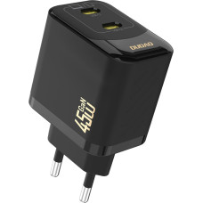 Dudao 2xUSB-C GaN PD 45W sienas lādētājs - melns