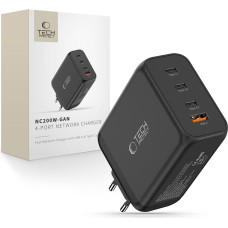 Tech-Protect NC200W-GaN 4-Port 200W Wall Charger - Black