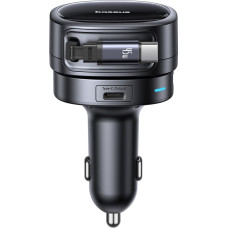 Baseus PrimeTrip VR1 60W USB-A USB-C Car Charger with Retractable USB-C Cable - Black