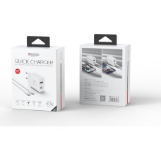 Yesido WALL CHARGER YC52 PD 30W QC USB-A|C|LIGHTNING + TYPE-C|LIGHTNING CABLE 27W 1M WHITE