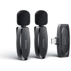 Yesido KR14 MICROPHONE MEMS 2PCS WITH CLIP LIGHTNING WIRELESS 2,4GHz BLACK