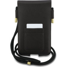 Lacoste PVC Blend Monogram Metal Logo Phone Pouch XL Brown