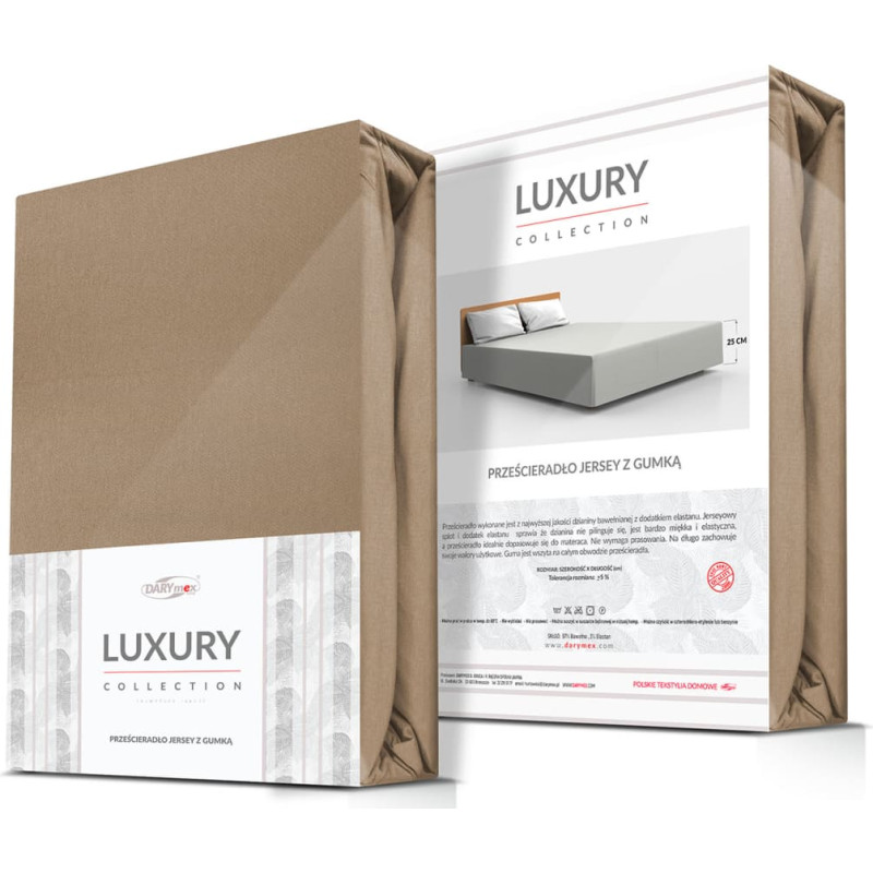 Piegulošs loksnes elastāna džersijs 90x200 ar elastīgo joslu brūns 54 augstajam matracim 25 cm Luksusa