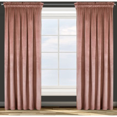 Aizkars gatavs uz lentes 135x300 tumši rozā velūra Rosa
