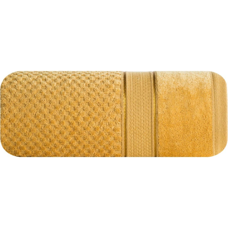 Frotē dvielis Jessi 70x140 sinepes 500g/m2 ar reljefu čeka rakstu un velūra apmali