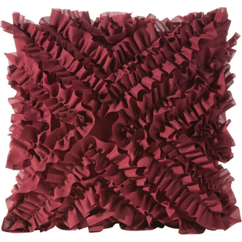 Dekoratīvā spilvendrāna 45x45 Mirena sarkanbrūni volāni