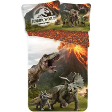 Kokvilnas gultas veļa 140x200 Jurassic Park dinozauru vulkāns 5994 Jurassic Park