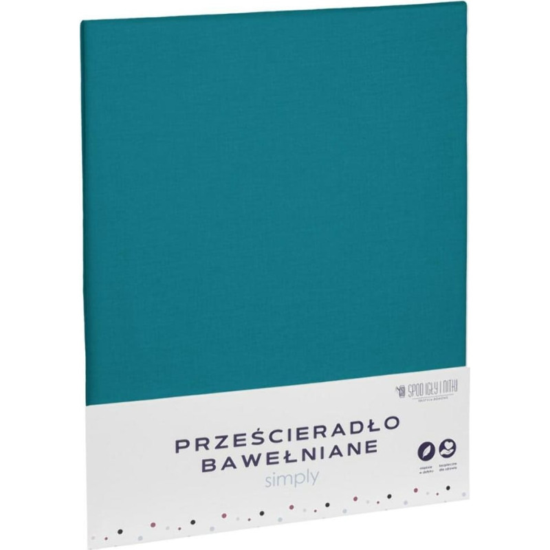 Kokvilnas palags 220x240 tirkīza vienkrāsains Vienkārši