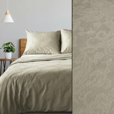 Kokvilnas gultas veļa 160x200 Damask 07 smilškrāsas damaskas žakarda glamūra austrumu ornaments