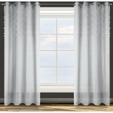 Aizkars 140x250 Stella silver gatavs ar uzmavām no viegla vienkrāsaina auduma