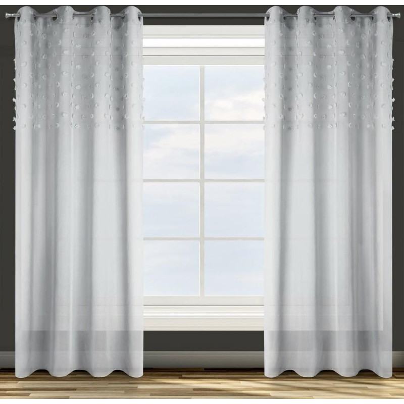 Aizkars 140x250 Stella silver gatavs ar uzmavām no viegla vienkrāsaina auduma