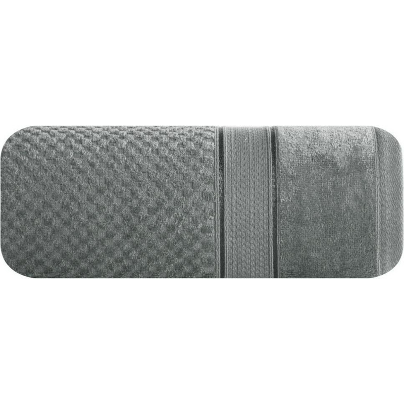 Jessi 30x50 tērauda dvielis 500g/m2 ar reljefu čekas rakstu un velūra frotē apmali