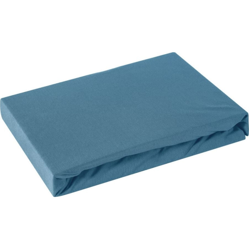 Džersijai pieguļošs palags 220x200 zils augstajam matracim 30 cm 125 g/m2