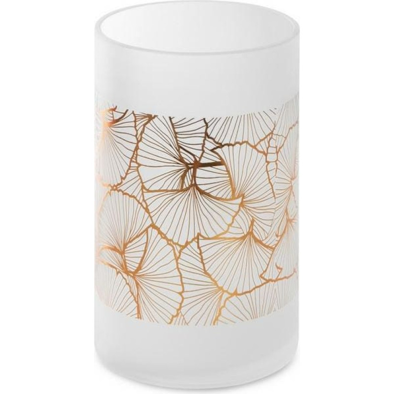 15x25 Luna vāze 3 baltā zelta ginkgo lapas mākslas stikls Limited Collection