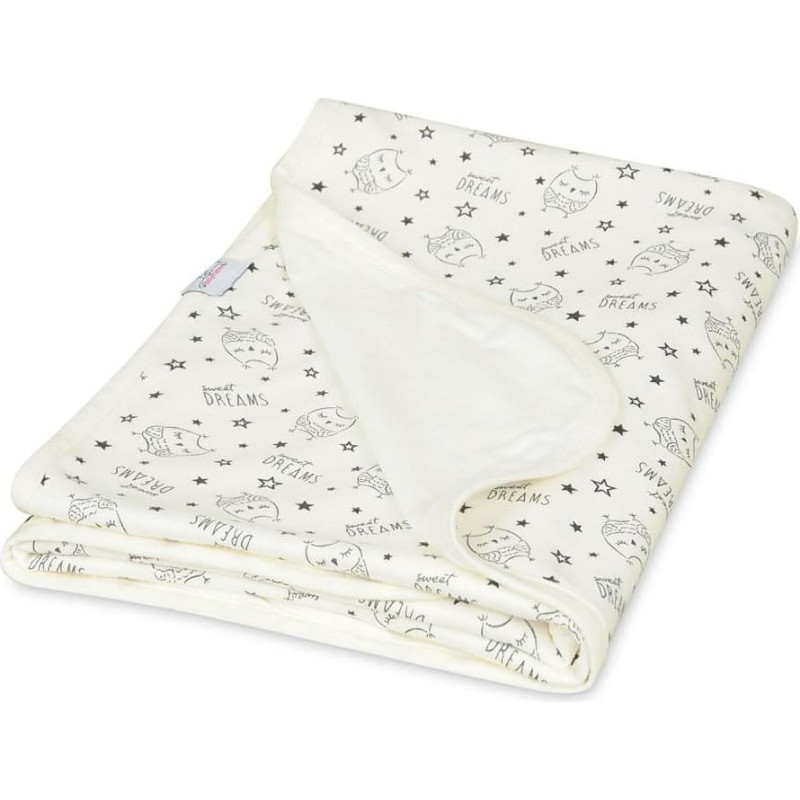 Divpusēja bambusa sega 75x100 krēmkrāsas pūce Bamboo bērniem