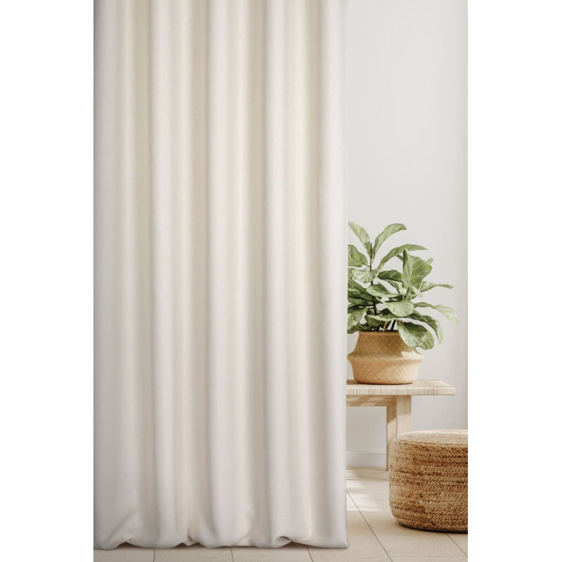 Aizkars 140x270 Seville 4 bēšs, gatavs uz auduma lentes ar dabīgu audumu Terra Collection