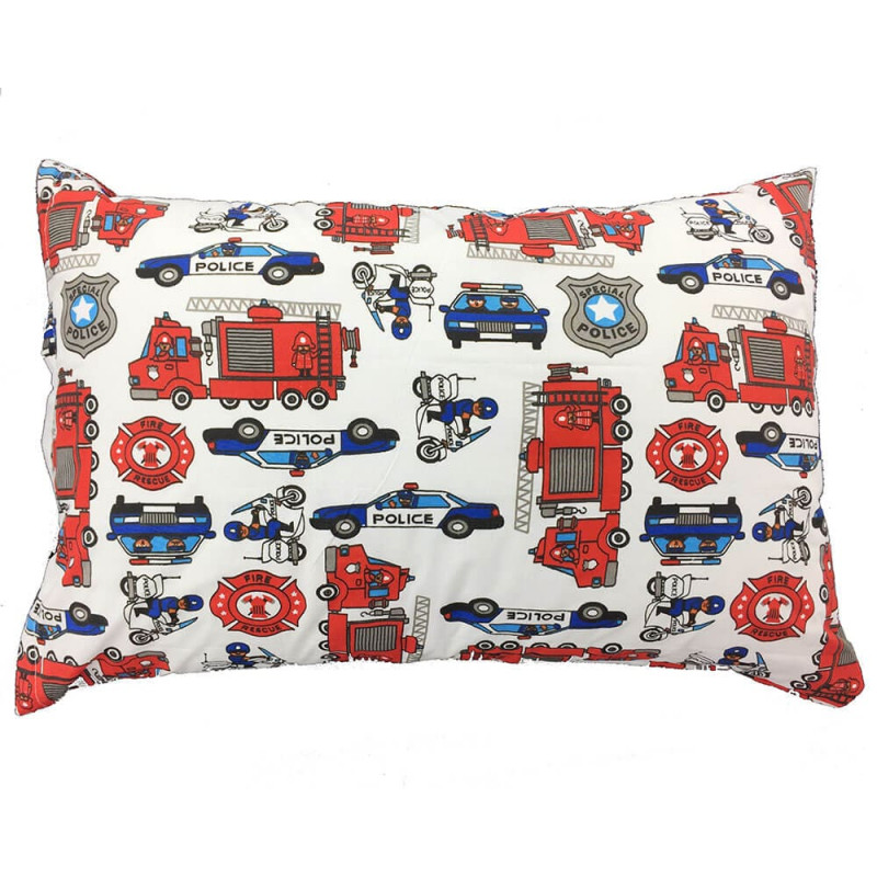 Kokvilnas spilvendrāna 70x80 1111E Ugunsdzēsēju brigāde Policija abpusēja