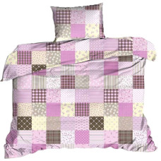 Kokvilnas gultasveļa 140x200 rozā 1596N Classic